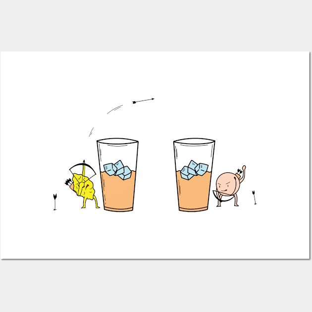 Lemon vs. peach ice tea Battle Wall Art by dieEinsteiger